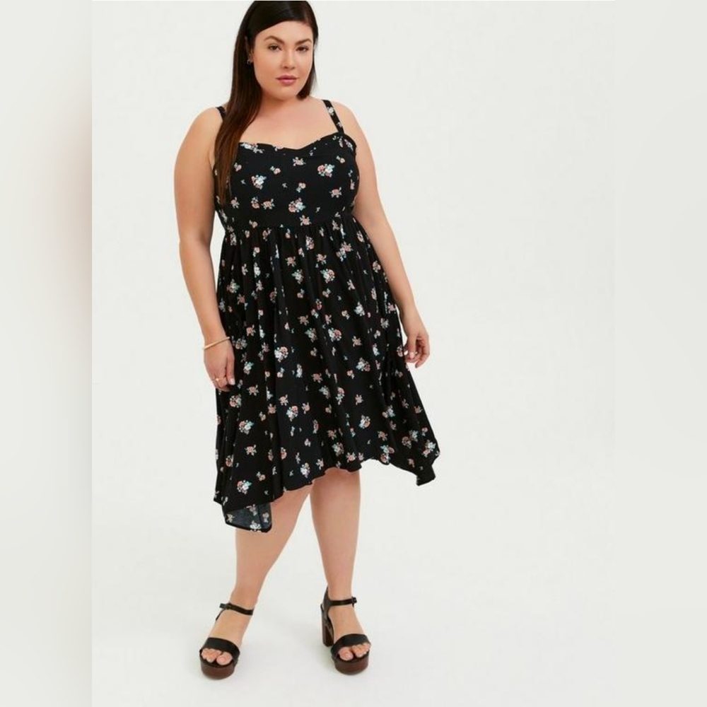 Torrid Black Floral Dress